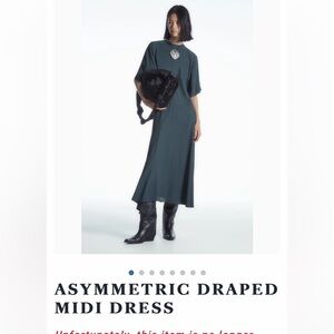 COS Asymmetric Draped Midi Dress